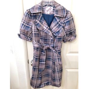 🍁Cute and Smart Ladies Silver and Teal Plaid Coat